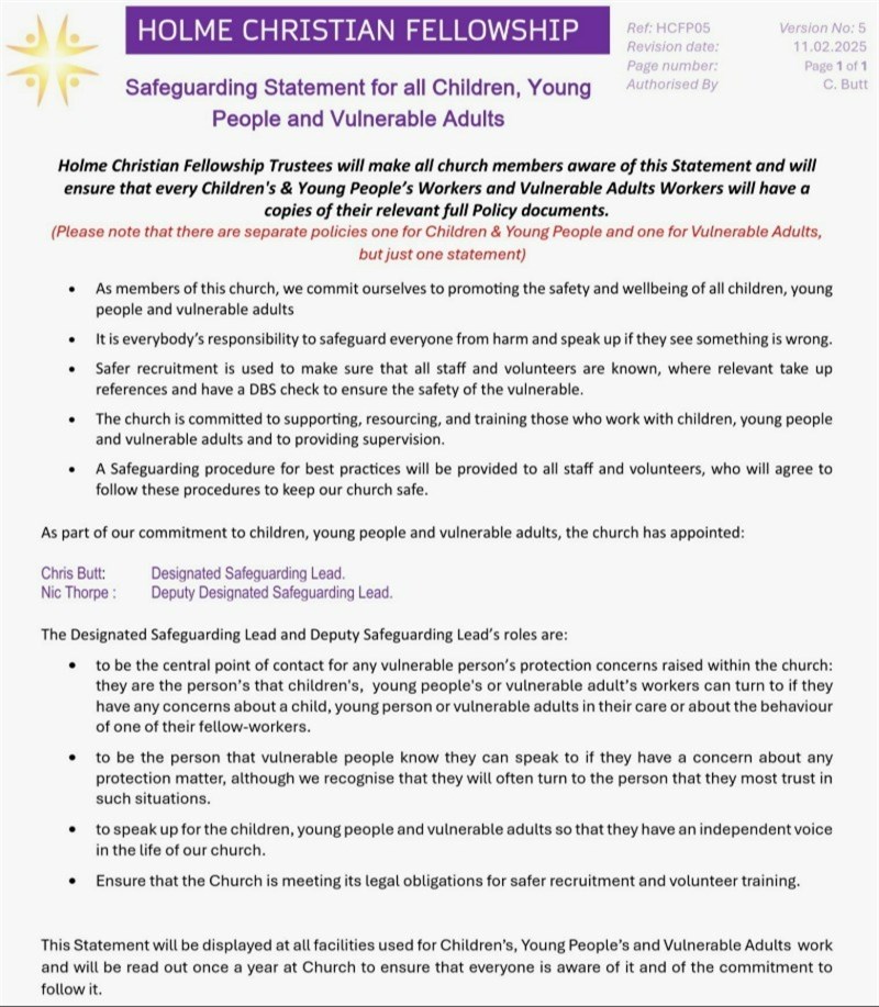 HCF Safeguarding Statement v4